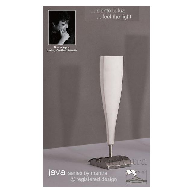 M0064 Java Small 1 Light Satin Nickel And Glass Table Lamp