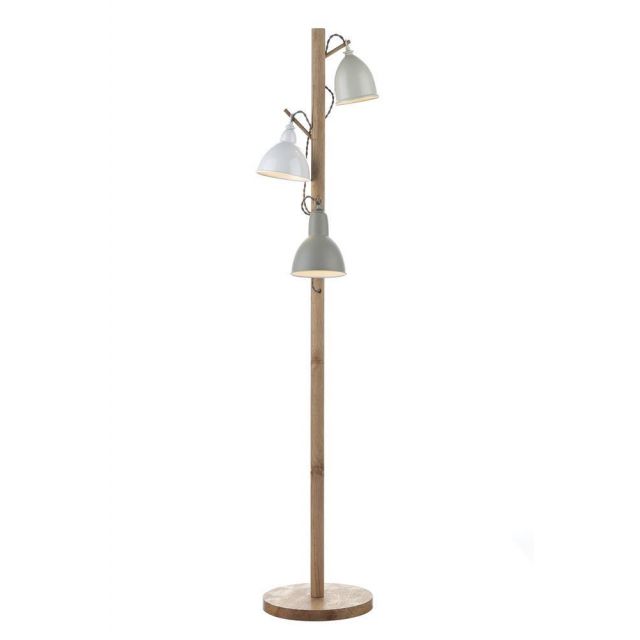 Dar BLY4943 Blyton 3 Light Wood and Metal Floor Lamp