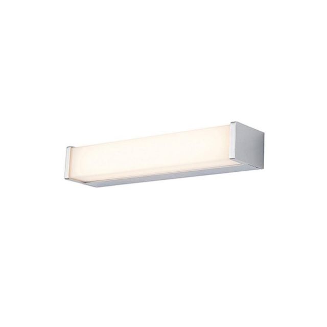 1 Light Bathroom Wall Light In Chrome Plate And Opal Polycarbonate - H: 300mm