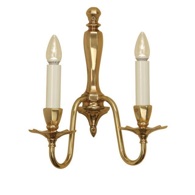 Interiors 1900 ABY1002W Asquith Twin Wall Light In Brass - Fitting Only