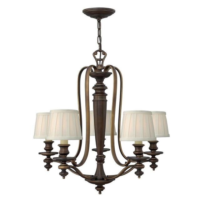 HK/DUNHILL5 Dunhill 5 Light Royal Bronze Chandelier with Shades