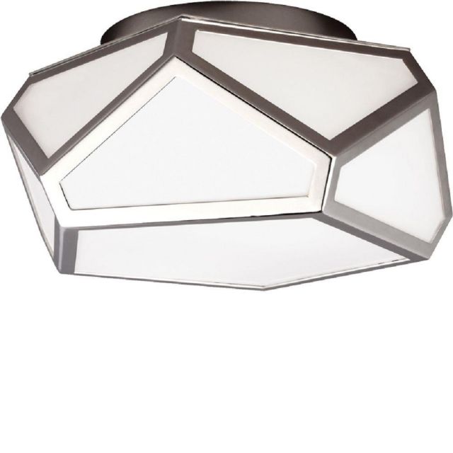FE/DIAMOND/F Diamond White Glass Flush Ceiling Light