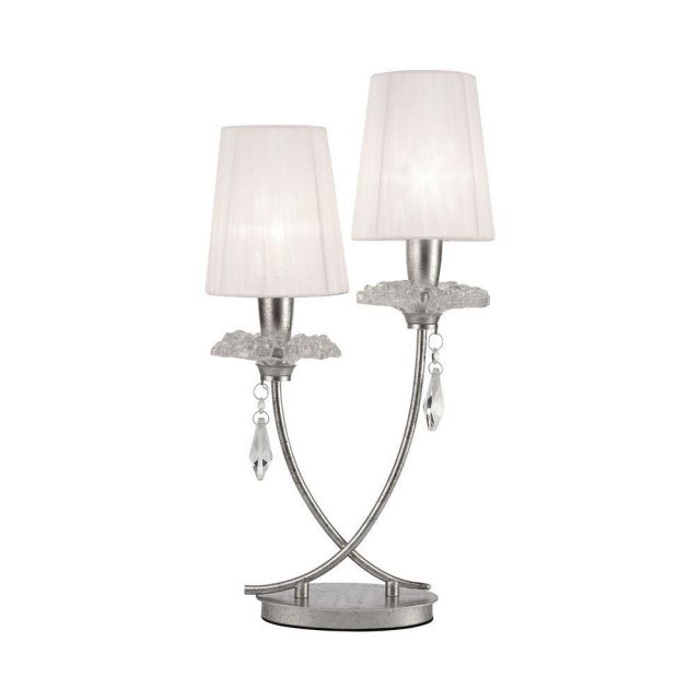 Mantra M6306 Sophie 2 Light Table Lamp With Shades In Silver