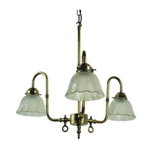 Large Swan 703P3 Traditional Solid Brass 3 Light Ceiling Pendant