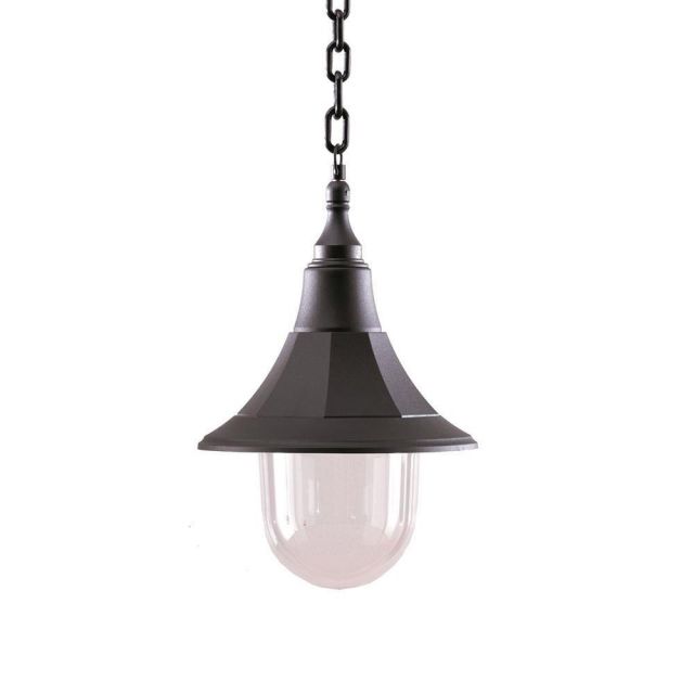 Elstead SHANNON CHAIN Shannon 1 Light Outdoor Ceiling Chain Lantern Light In Black