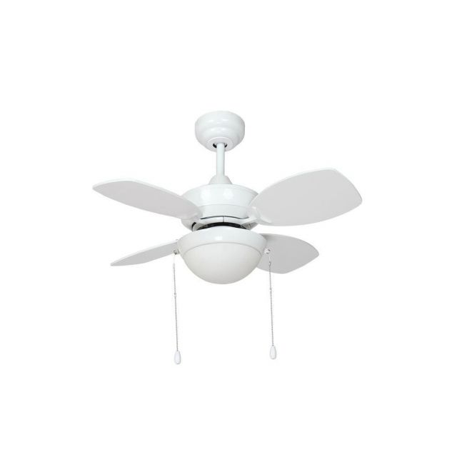 Fantasia 115540 Kompact 4 Blade Ceiling Fan In White With LED Light