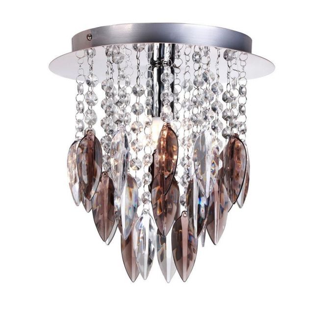 Willazzo Round 1 Light Ceiling Fitting In Chrome And Smoked Droplets
