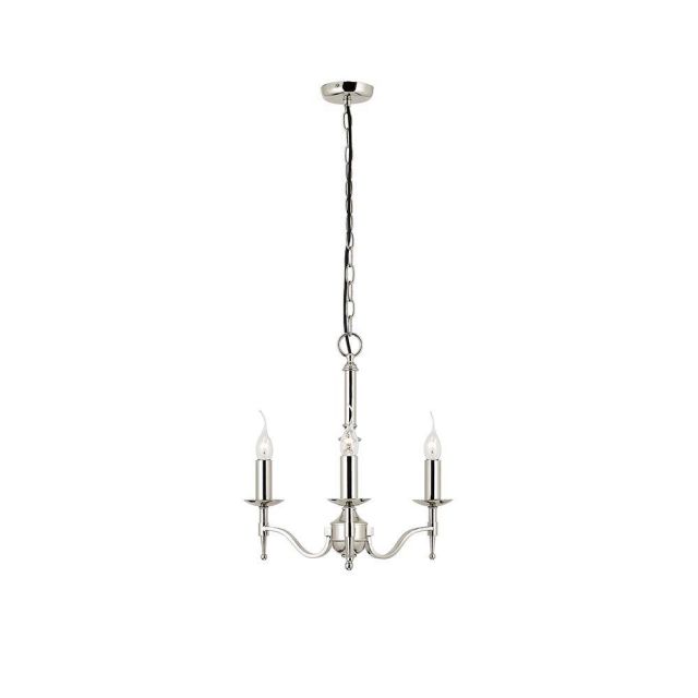 Interiors 1900 CA1P3N Stanford Nickel 3 Light Ceiling Pendant Light In Nickel - Fitting Only