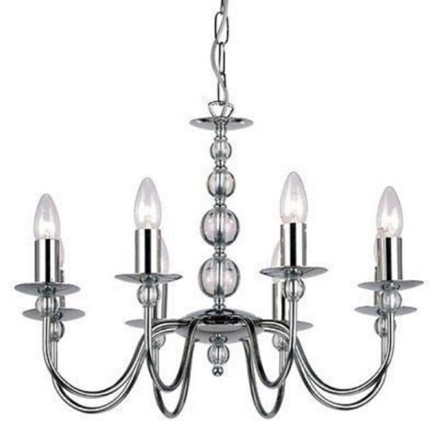 Endon 2013-8CH 8 Light Chandelier In Chrome And Glass