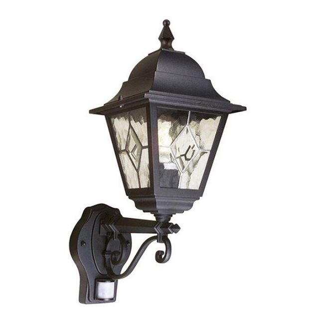 Elstead NR1-PIR-BLACK Norfolk Exterior PIR Security Lantern IP43