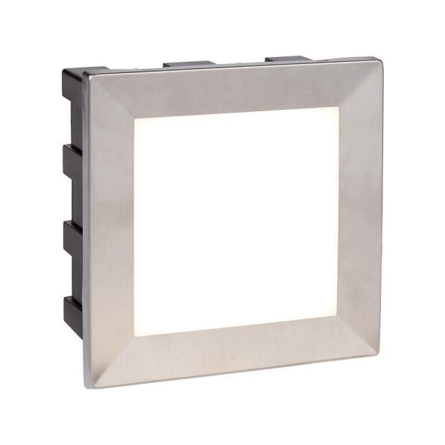 Searchlight 0763 Ankle Square Recessed Outdoor Wall Light In Stainless Steel - Length: 135mm