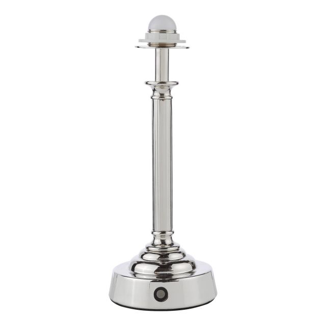 Dar Lighting Virgil Rechargeable LED Table Lamp Base In Polished Nickel