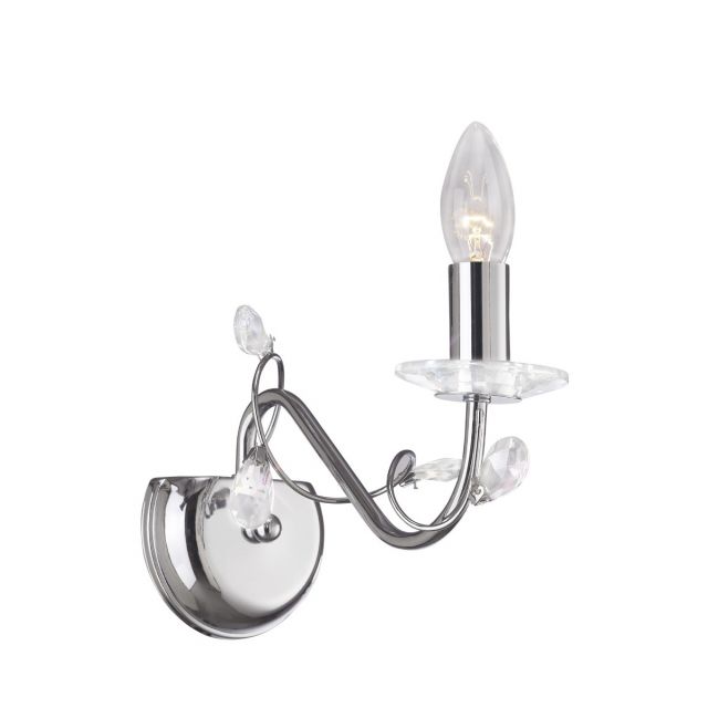 Diyas IL31211 Willow Single Wall Light in Polished Chrome Finish