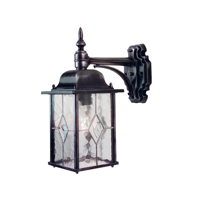 Elstead WX2 Wexford black/silver outside wall light, IP43