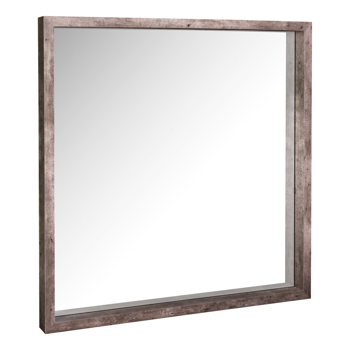 Dar Wisebuys Rocco Square Mirror In Distressed Concrete Effect Veneer