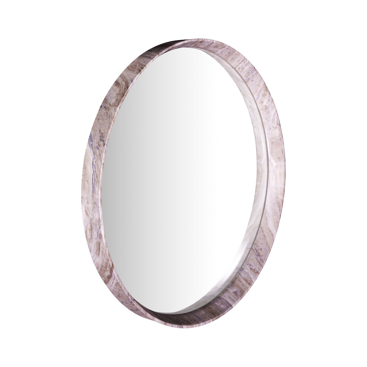 Dar Wisebuys Seyah Mirror In Brown Stone Veneer 54cm