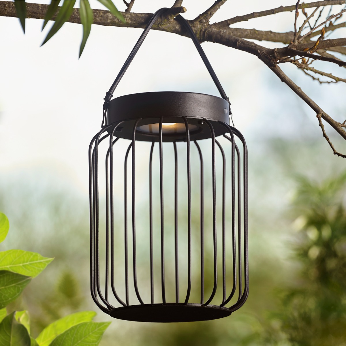 Tropic Solar Hanging Lantern or Table Lamp in Matt Black Finish 106477
