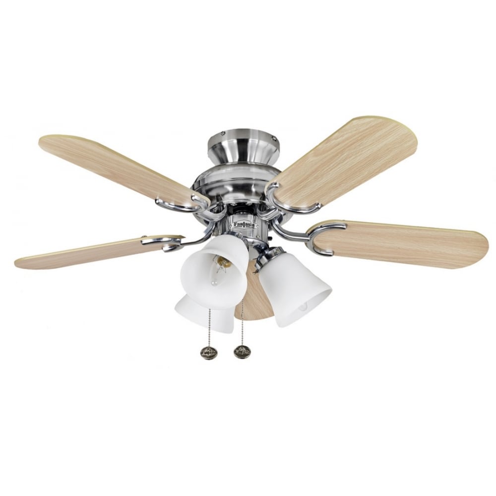 Image of Fantasia 110187 Capri 36" Ceiling Fan In Stainless Steel With Belmont Light
