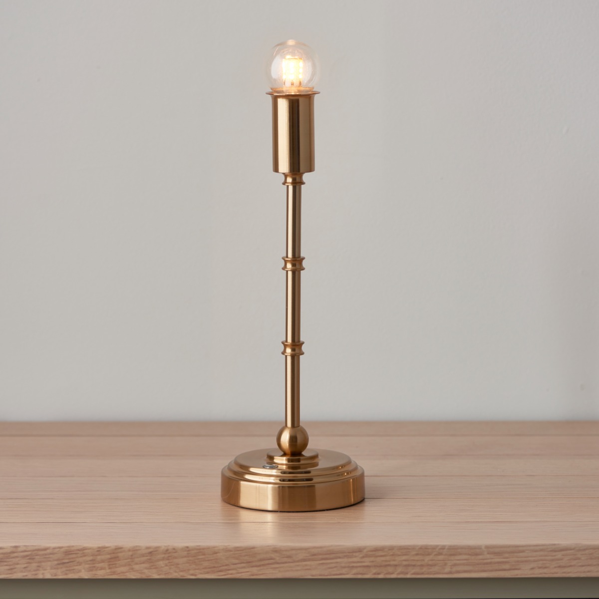 Endon 110458 Burley Rechargeable Table Lamp In Brushed Aged Brass