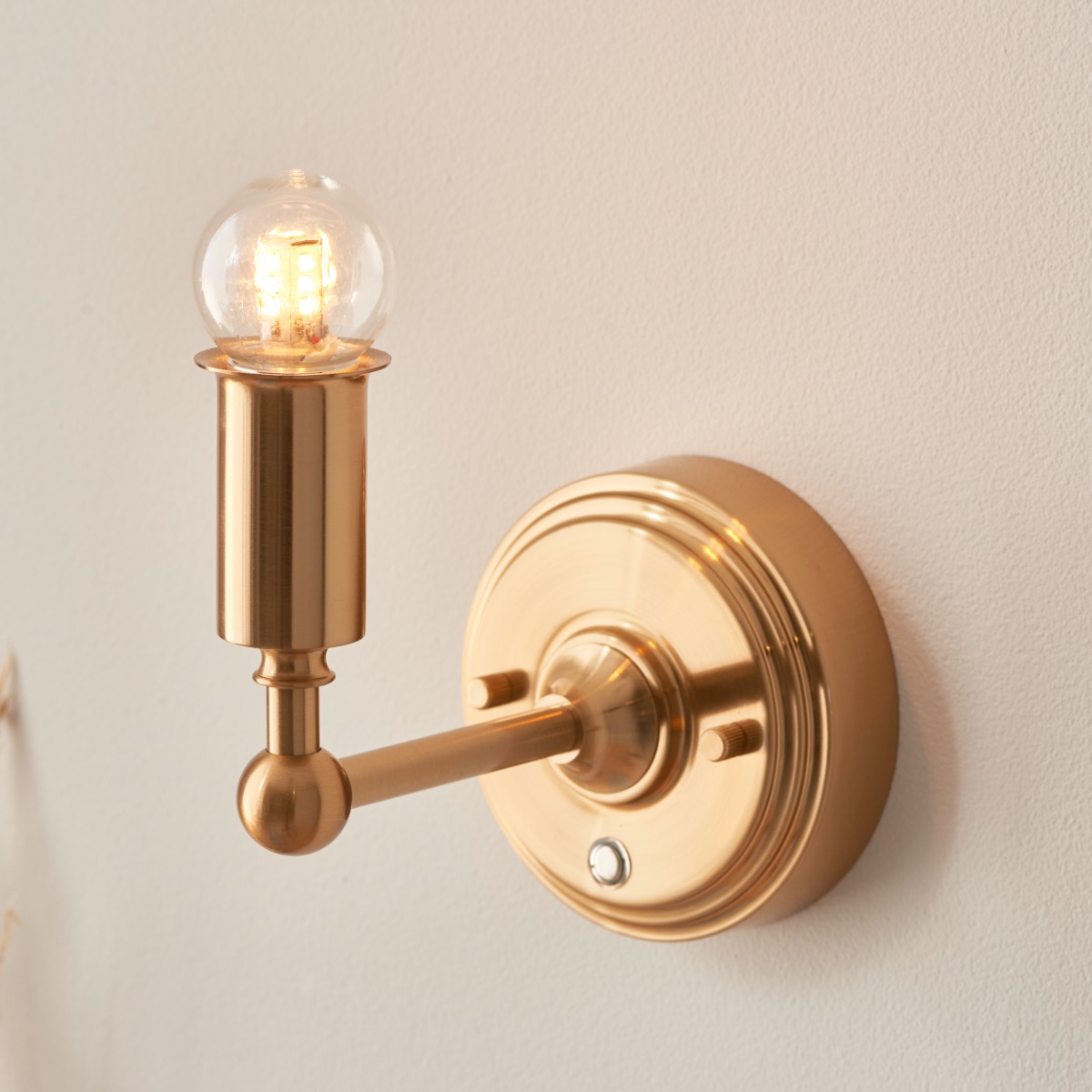 Endon 110459 Burley Rechargeable Wall Light in Brushed Aged Brass