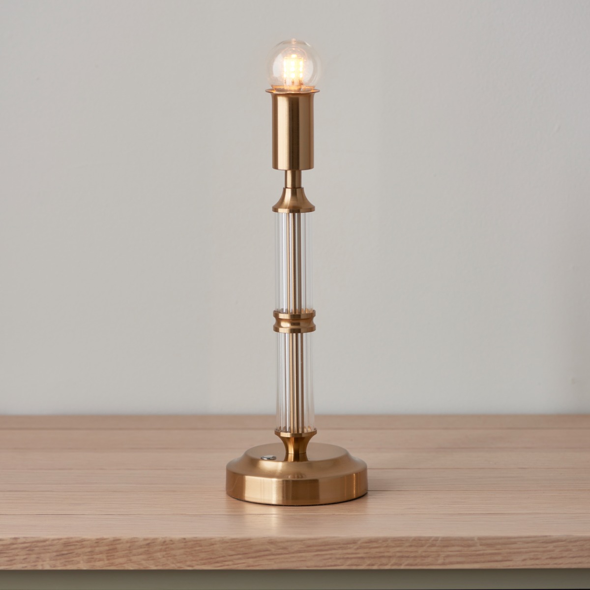 Endon 110463 Morton Rechargeable Table Lamp In Aged Brass And Acrylic