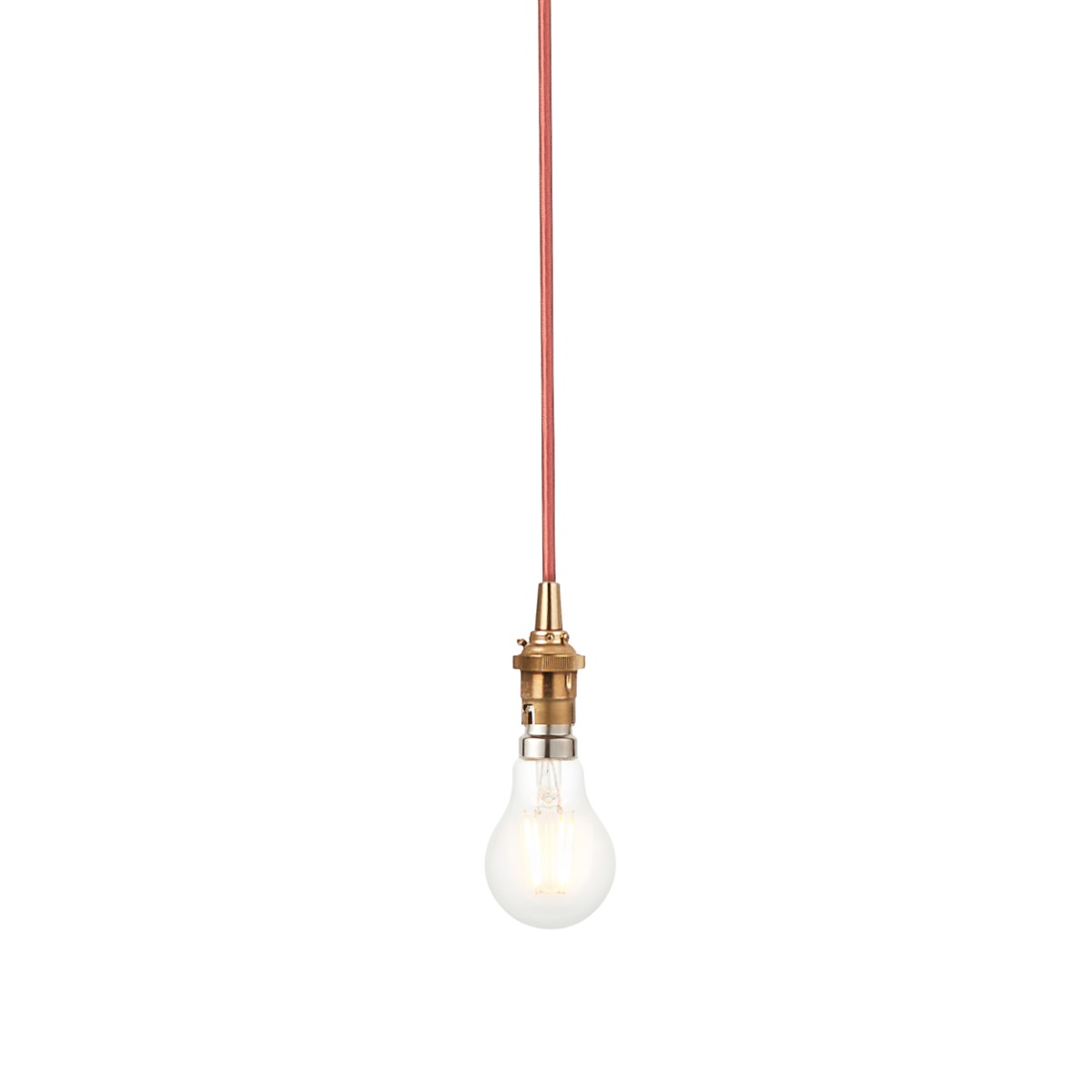 Endon 111512 Eltham Ceiling Suspension Cable Set In Aged Brass And Red Flex