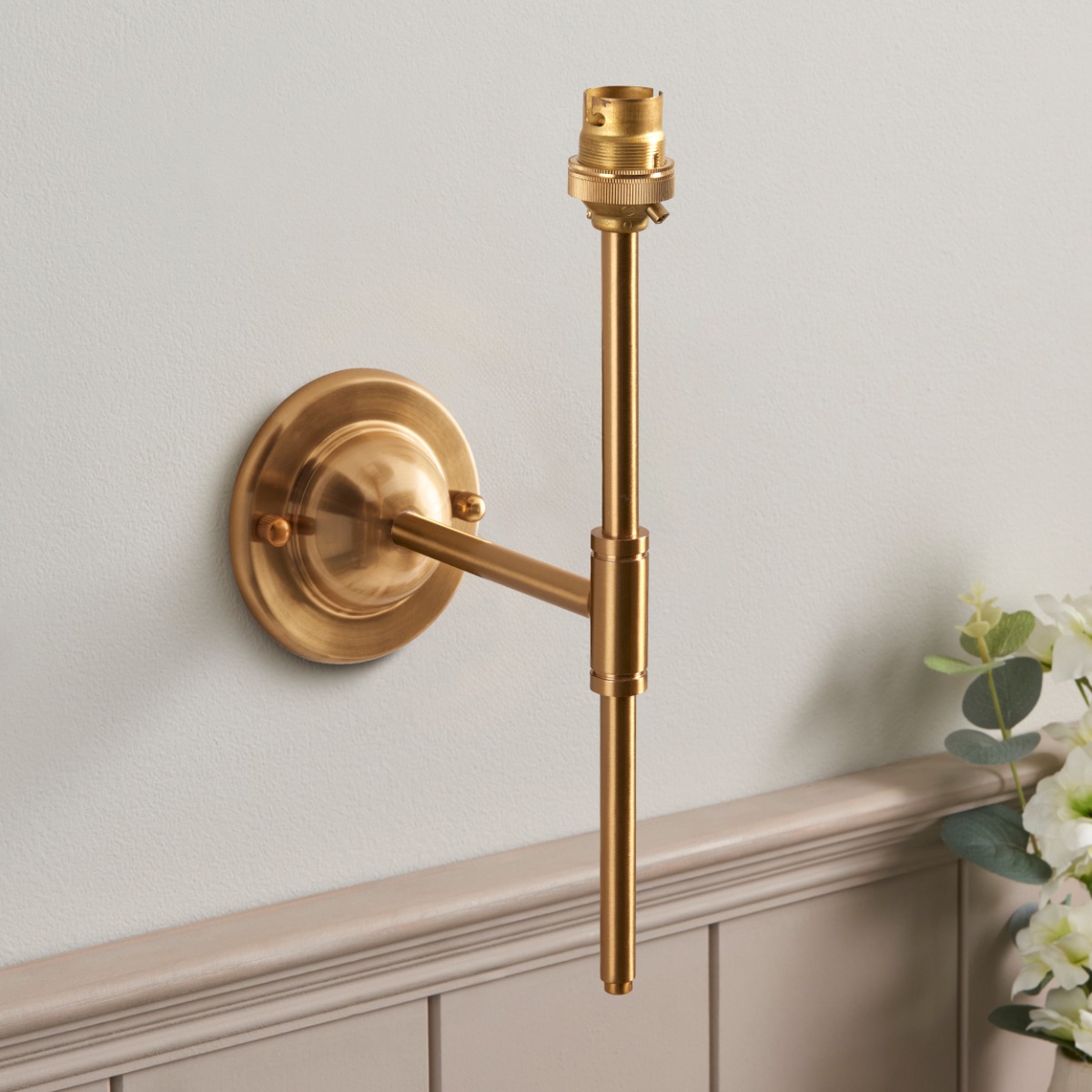 Endon 115070 Dome T Bar Wall Light In Brushed Aged Brass Finish