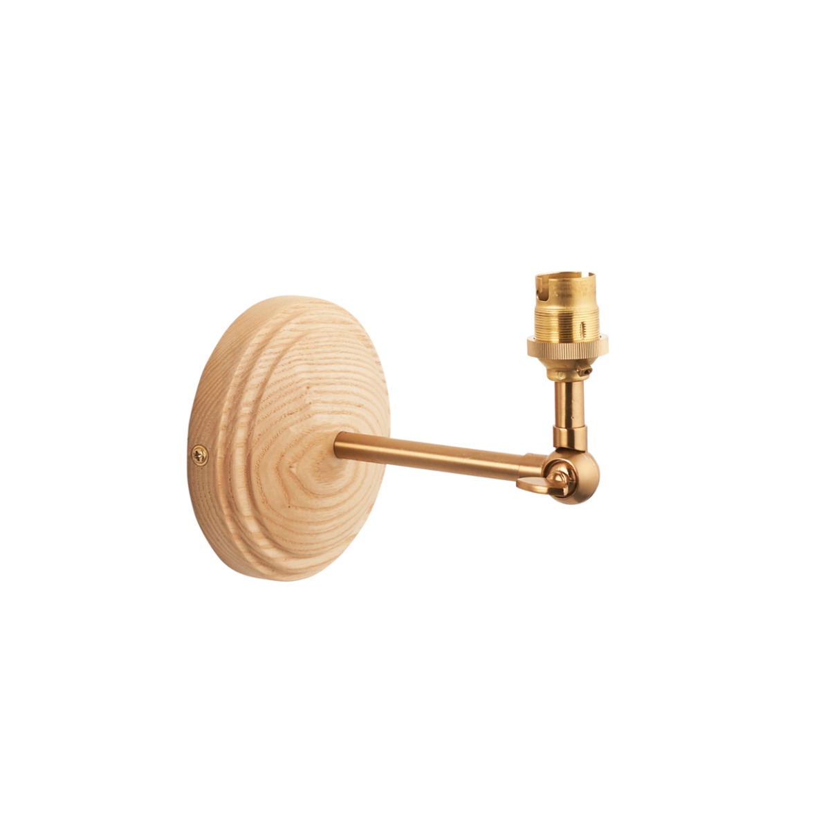 Endon 115075 Wood Wing Wall Light In Ash Wood And Aged Brass Finish