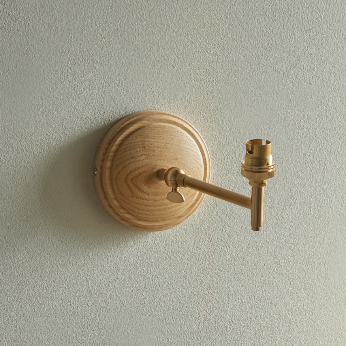 Endon 115077 Wood Fold Wall Light In Ash Wood And Aged Brass Finish