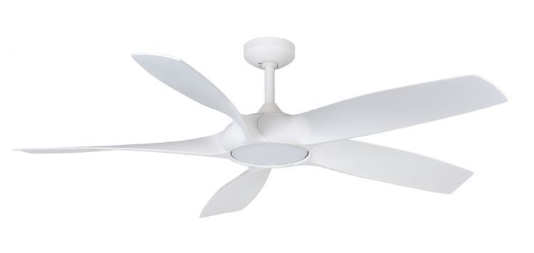 Sirocco 54'' Ceiling Fan In Matt White Finish With LED 117414