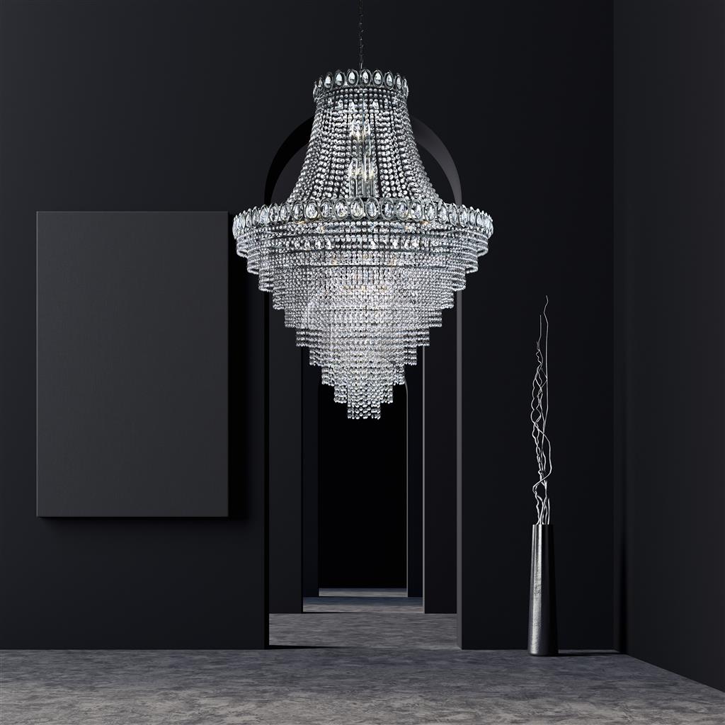 Searchlight 1711-102CC Louis Philipe 28 Light Crystal Chandelier Chro