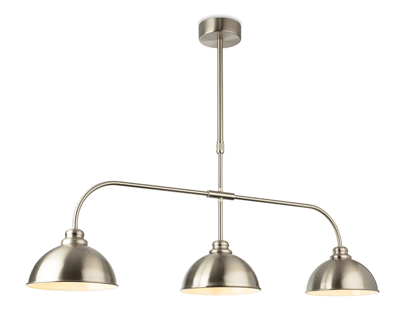 Firstlight 2894BS Eagle 3 Light Linear Ceiling Pendant Light In Brushed Steel Finish
