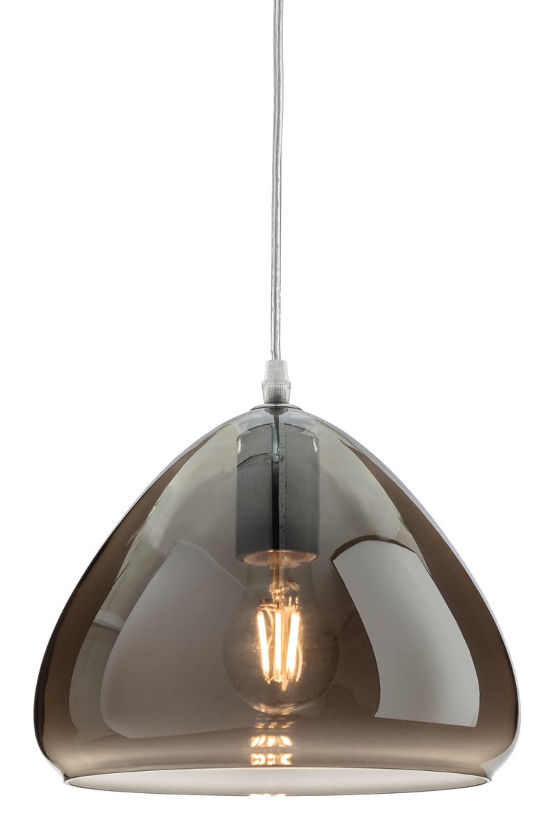 Firstlight Willis Medium Smoked Glass Ceiling Pendant Light 2859CH