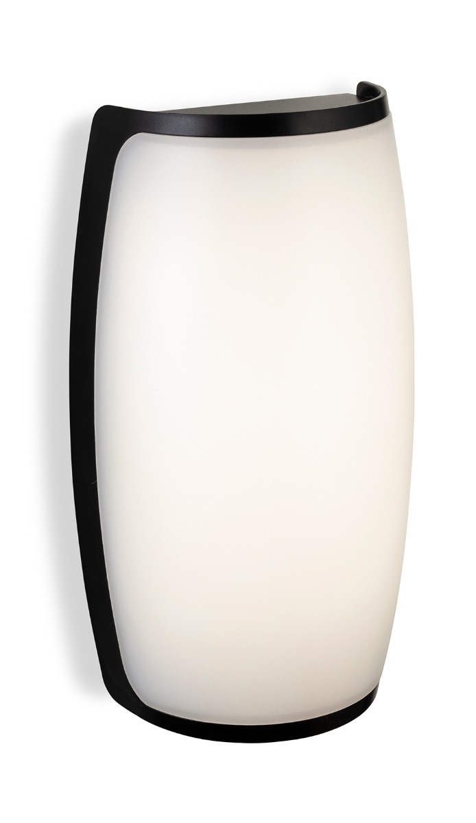 Firstlight 3844BK Apollo LED Resin Outdoor Wall Light In Black With White Diffuser IP54