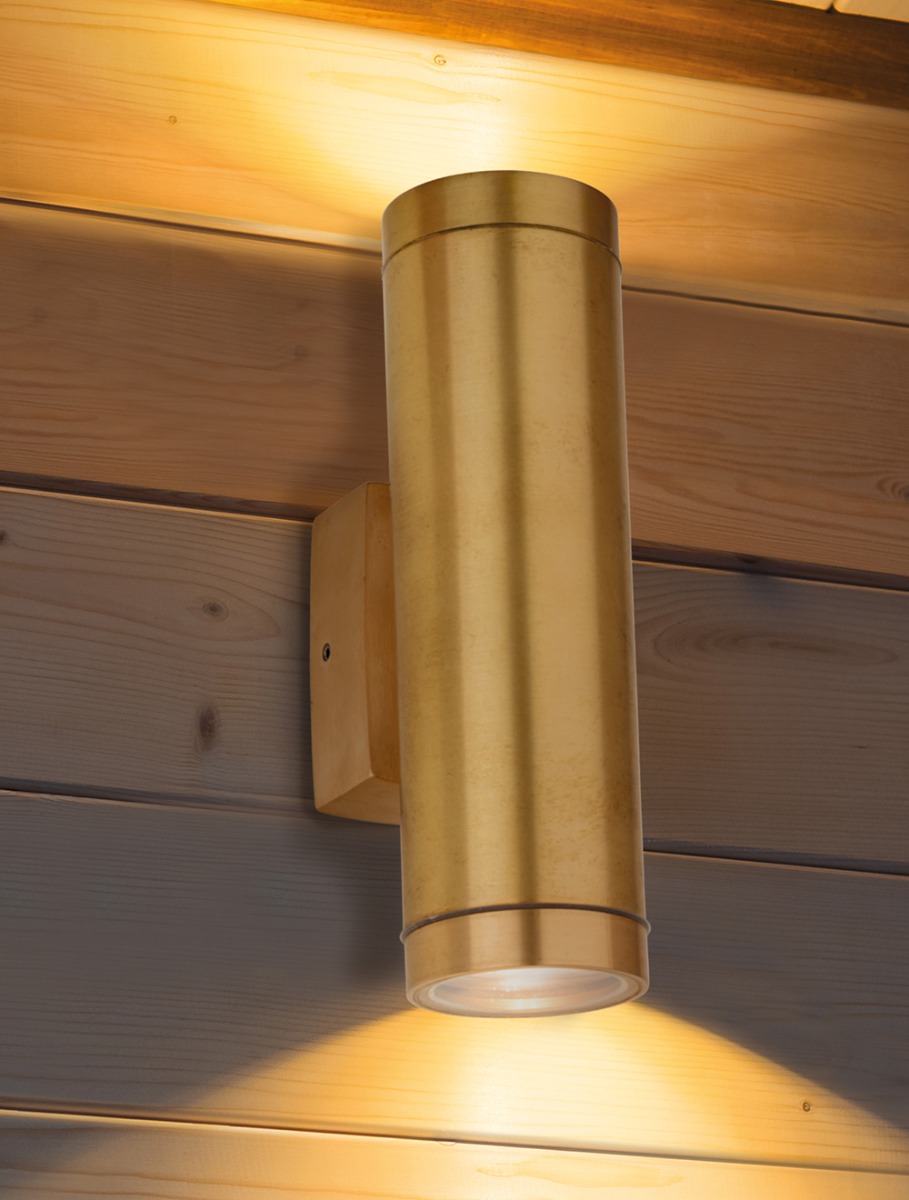 Firstlight 4149BR Nautic Outdoor Solid Brass 2 Light Wall Light IP64