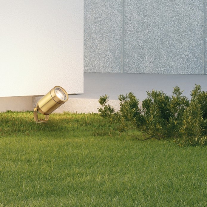 Firstlight 4152BR Nautic Outdoor Solid Brass Spike Spotlight IP64