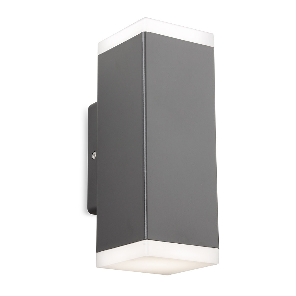 Firstlight 4162GP Kuga Outdoor LED Resin Rectangular 2 Light Wall Light In Graphite Finish IP65