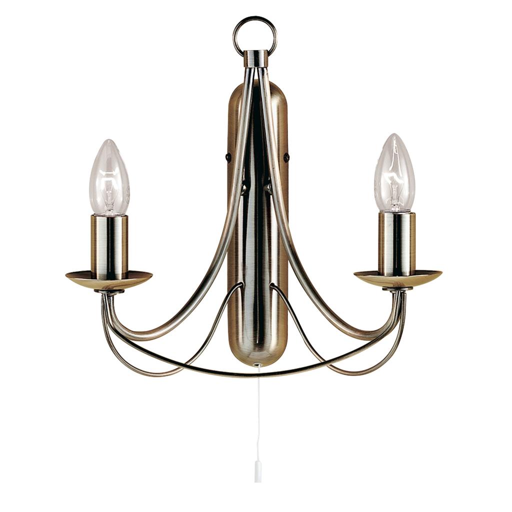 Searchlight 6342-2AB Maypole Antique Brass Finish Wall Light