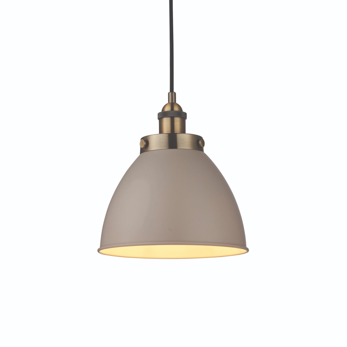 Endon 76328 Franklin 1 Light Ceiling Pendant In Satin Taupe - Dia: 235mm