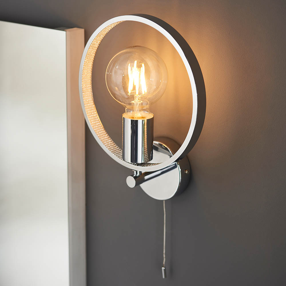 Endon 96002 Merola Bathroom Wall Light In Chrome Finish With Faceted Acrylic IP44