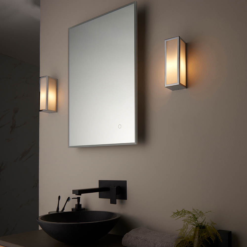 Endon 96219 Newham Bathroom Medium Wall Light In Chrome With Frosted Glass IP44