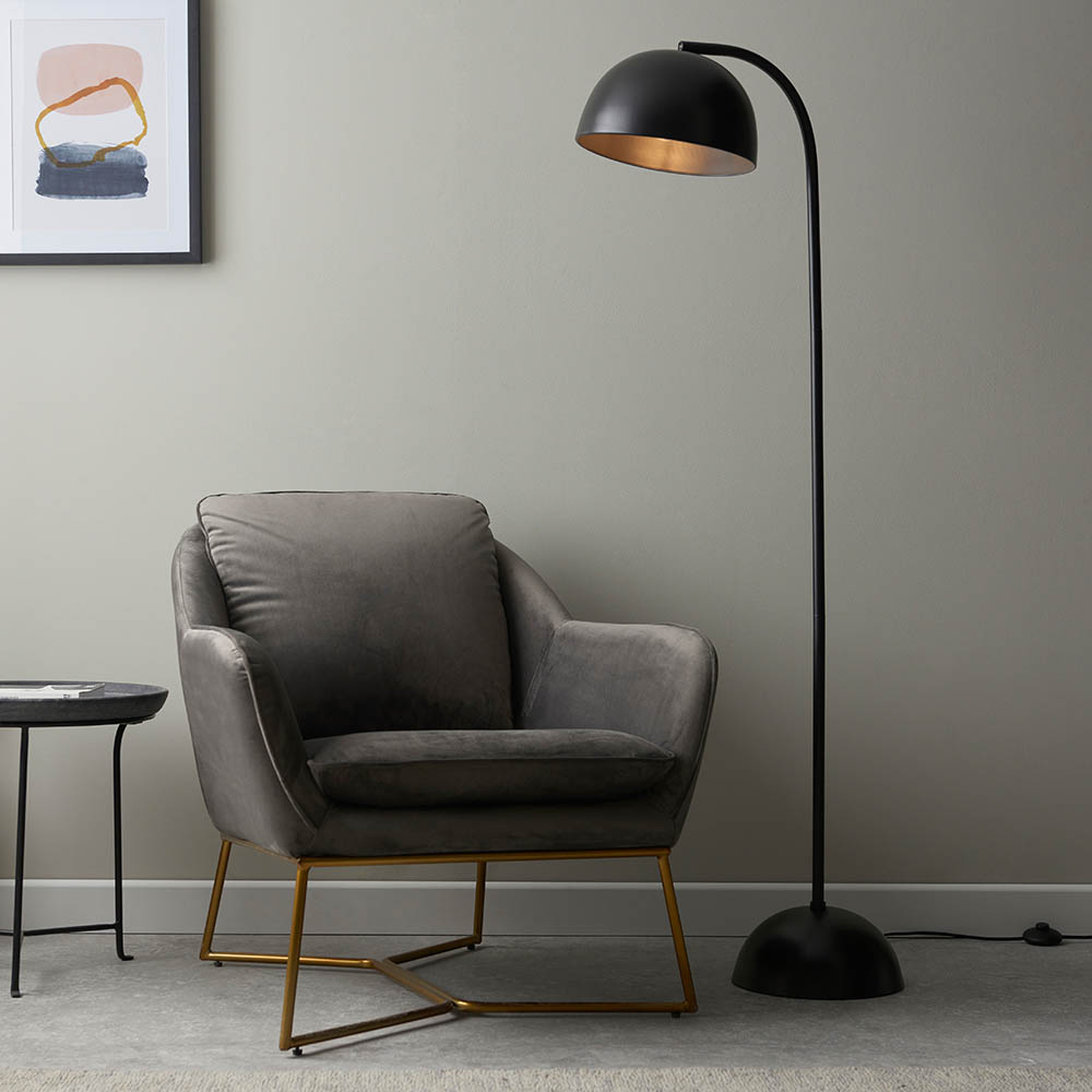 Endon 96599 Brodey Floor Lamp In Matt Black Finish
