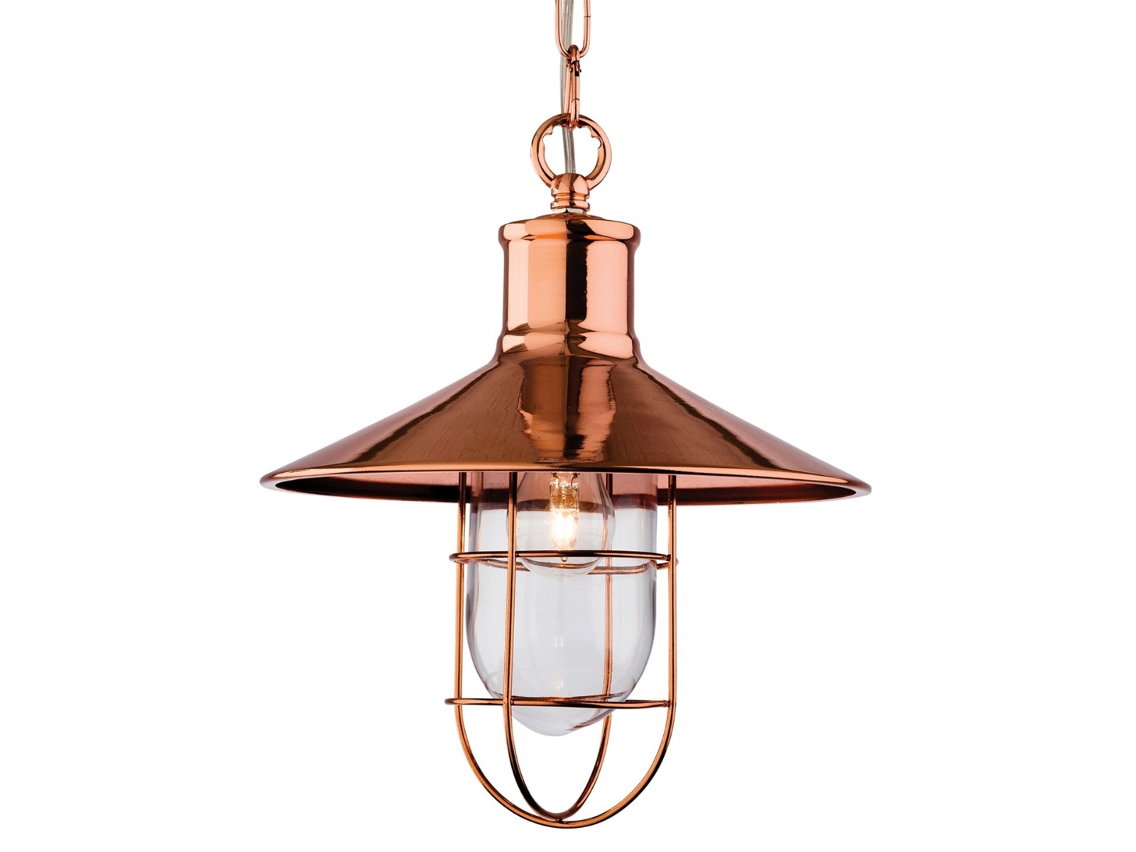 Image of Firstlight 2306CP Crescent 1 Light Hanging Ceiling Lantern in Copper