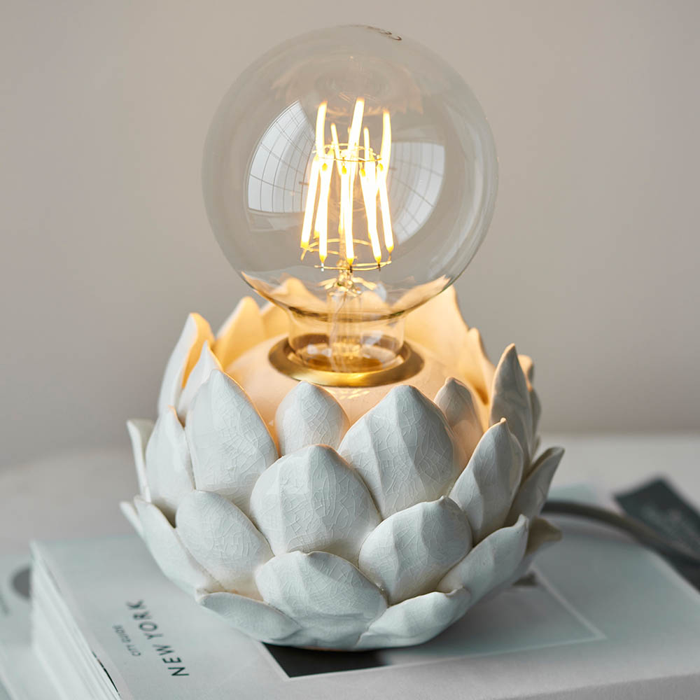 Endon 99147 Artichoke Table Lamp In Oatmeal Crackle Glaze