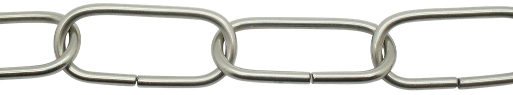 Light Duty Classic Decorative Spare Chain 38mm x 16mm In Satin Silver Finish
