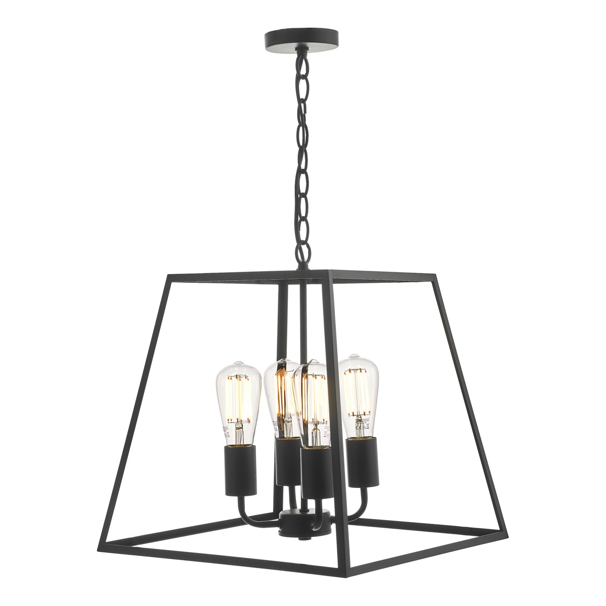 Academy 4 Light Black Ceiling Lantern Pendant Light