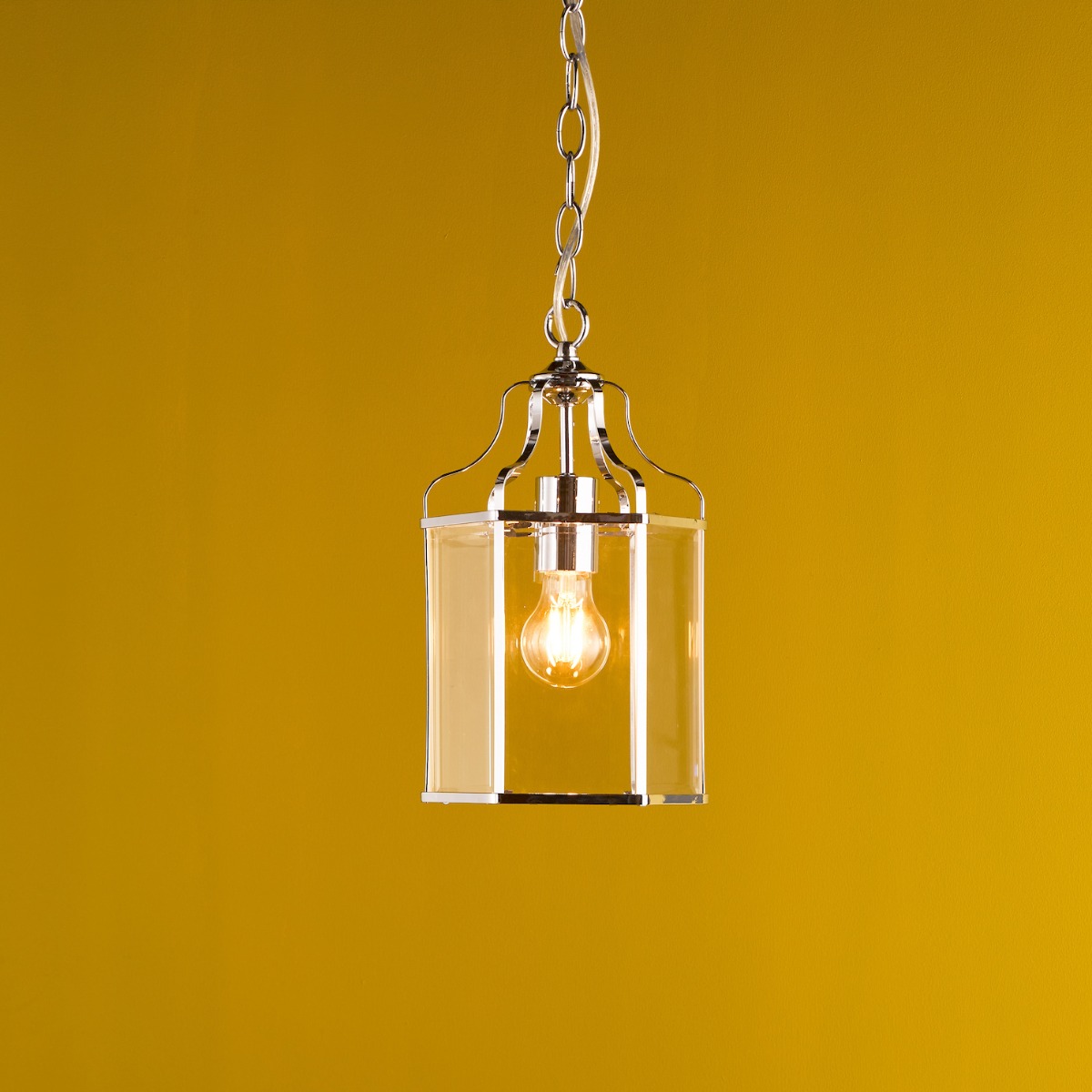 Dar Lighting Aled Ceiling Pendant Light In Polished Chrome With Glass