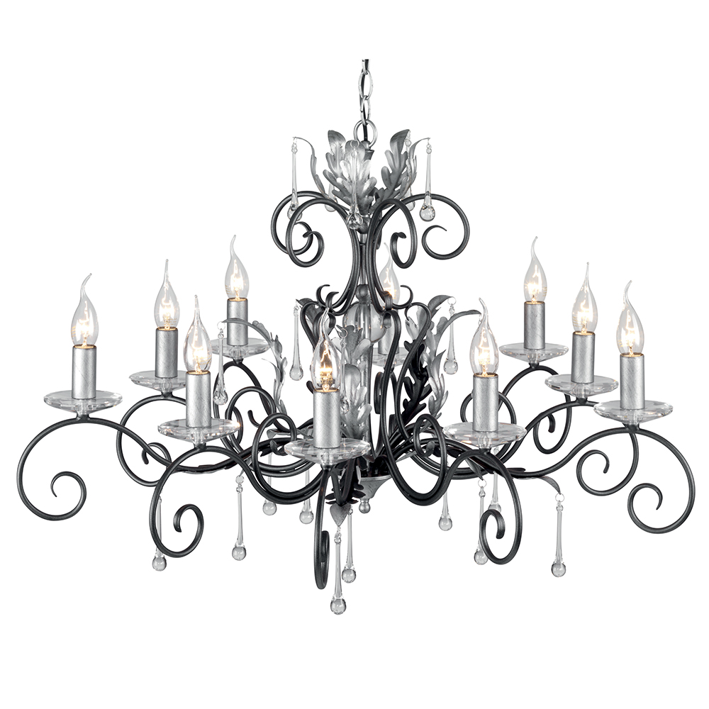 Image of Elstead AML10 Black/Silver Amarilli 10 Light Ceiling Pendant