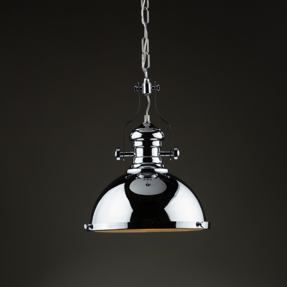Dar ARO0138 Arona 1 Light Chrome Pendant Light with Glass Diffuser