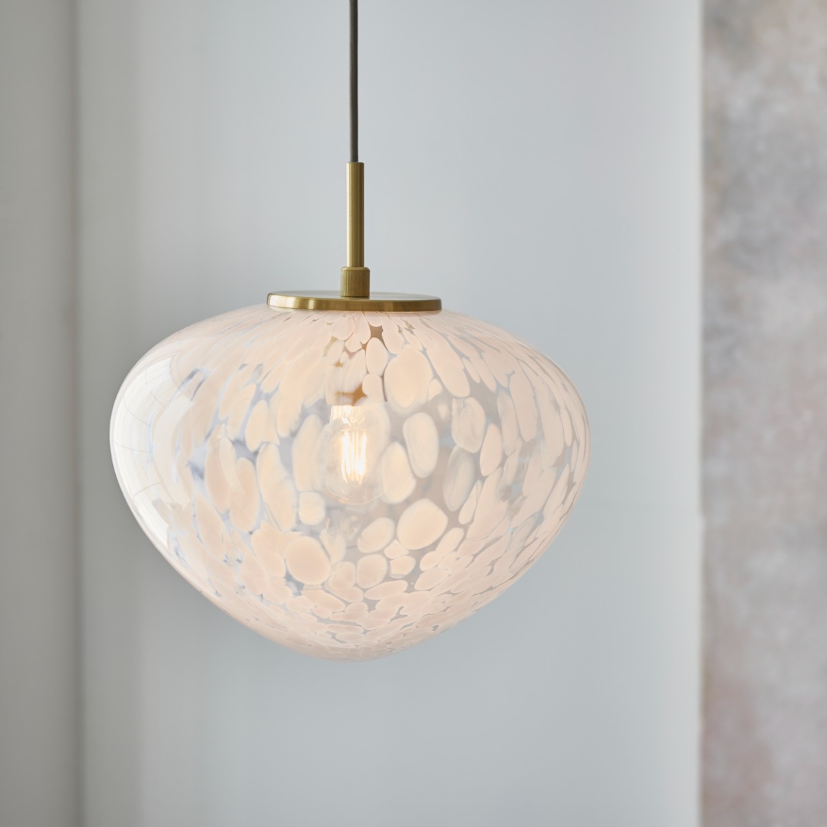 Modern Ceiling Pendant Light In Satin Brass With Confetti Glass Shades
